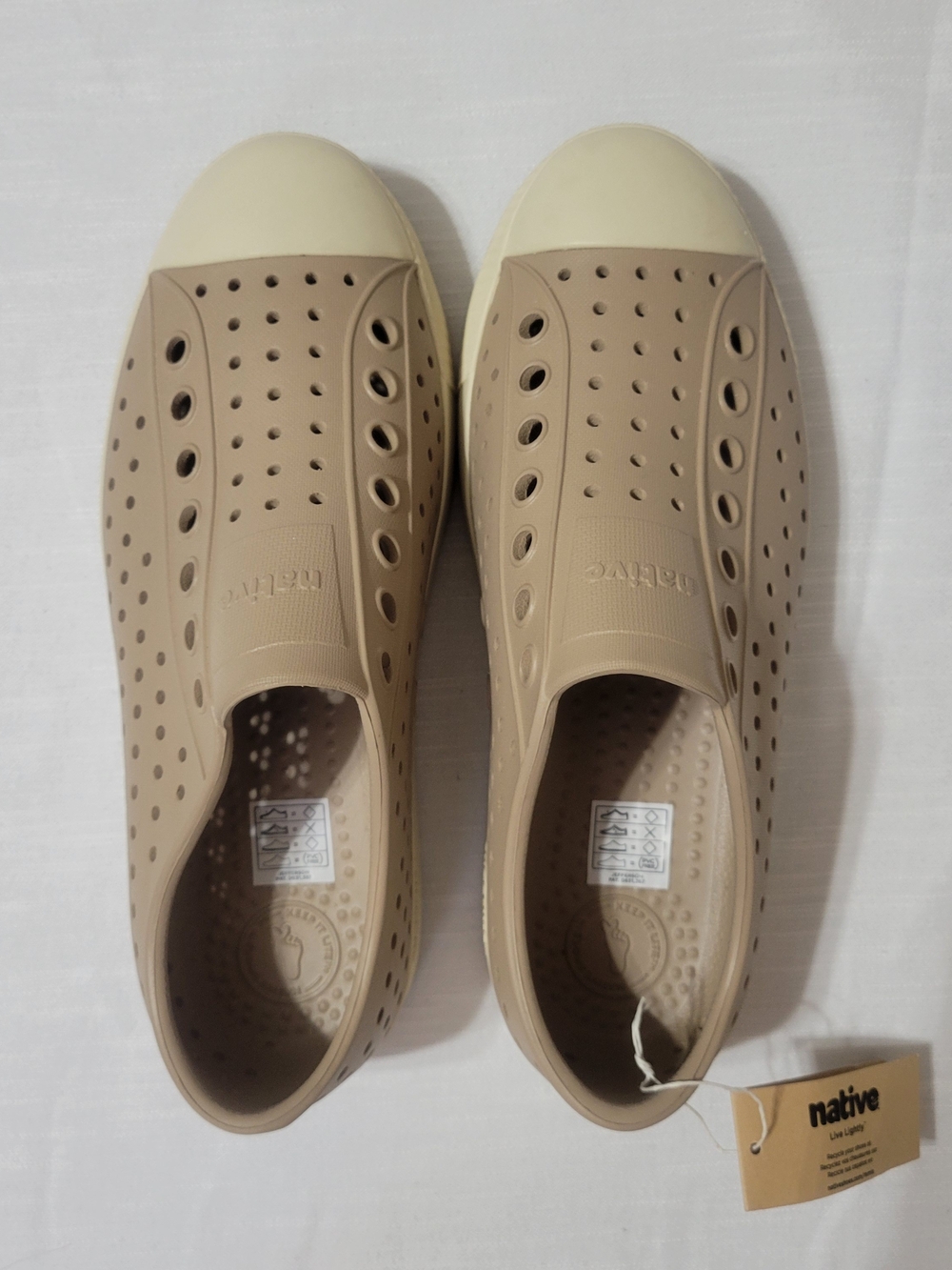 Native Slip-On Jefferson Sneakers in Flax Tan/ Bone White - Picture 3 of 7